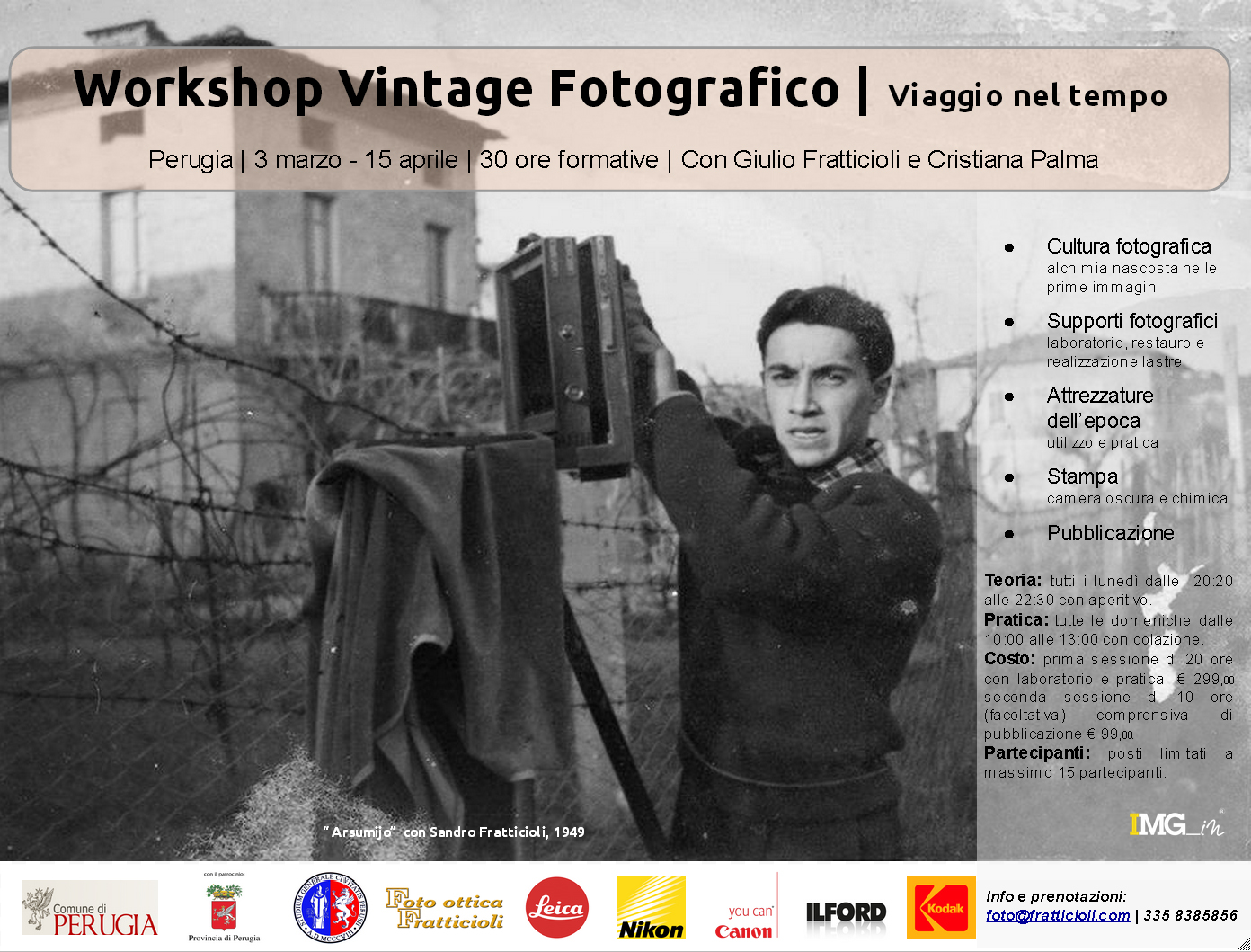 Workshop Fotografico Vintage - Viaggio nel tempo - Dalle origini della fotografia all'era digitale.